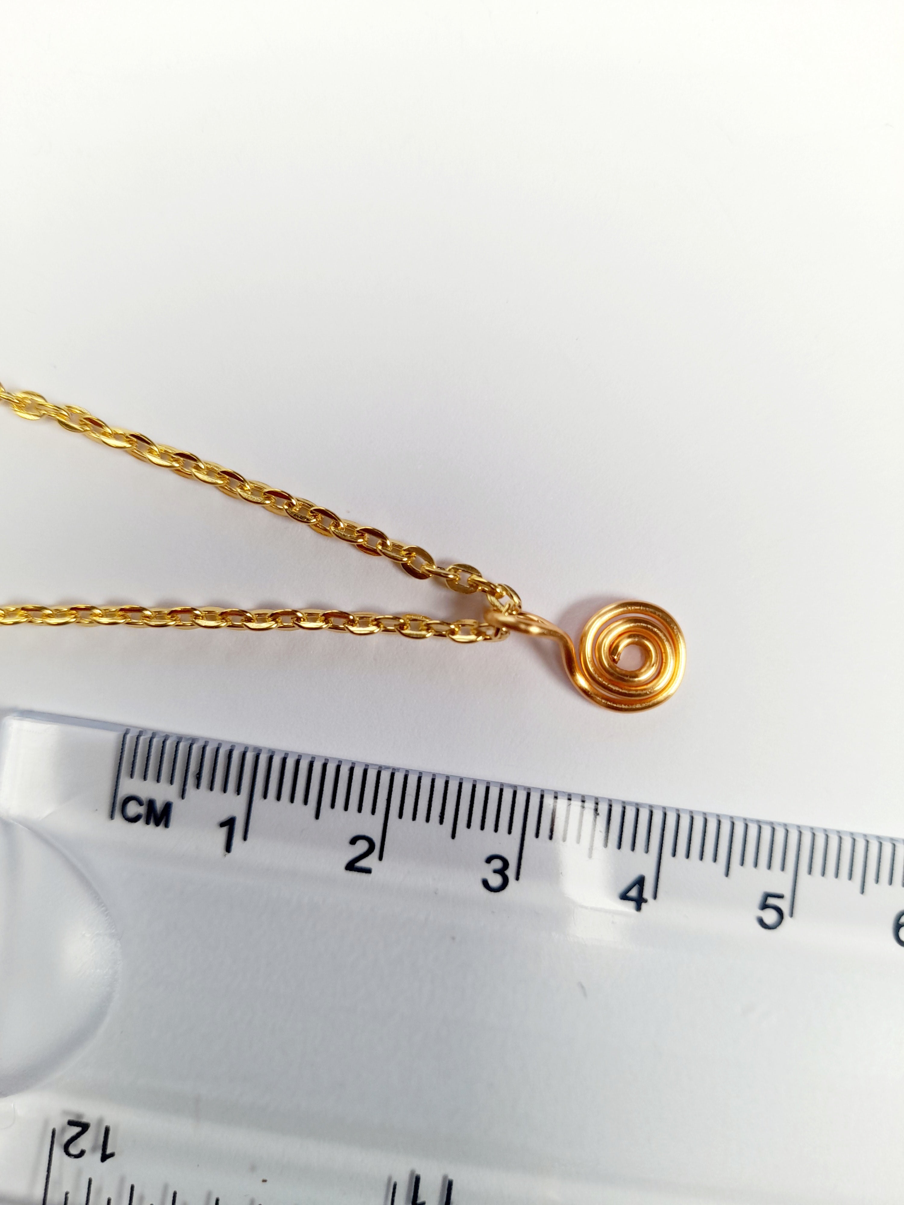 Elegant Handmade Tiny Gold Spiral Pendant Necklace, Lightweight & Gift‑Ready