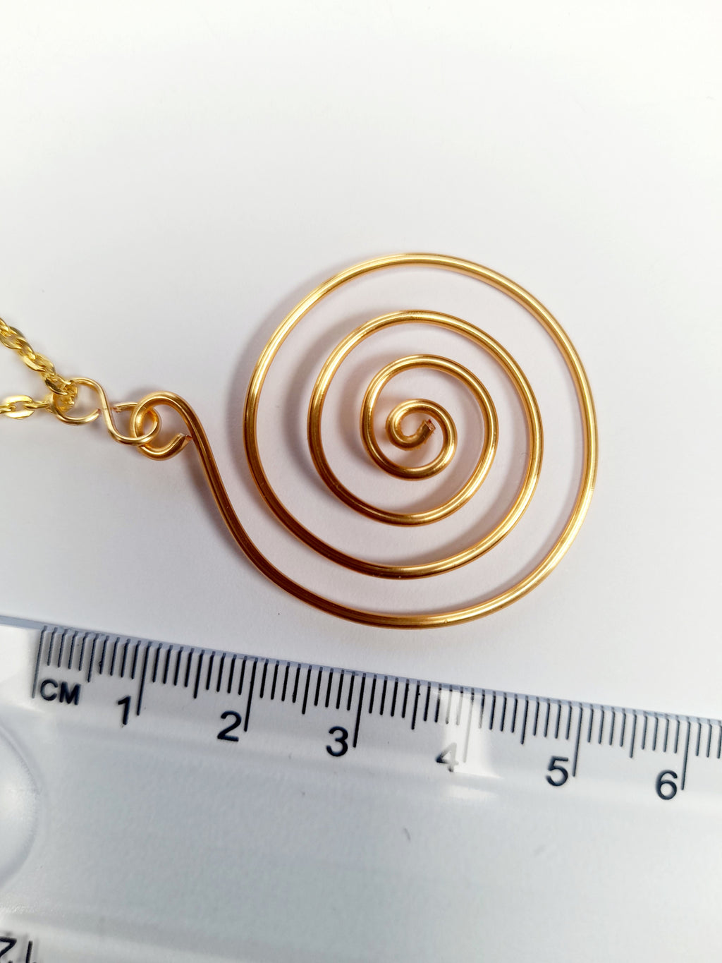 Elegant Handmade Gold Spiral Pendant Necklace