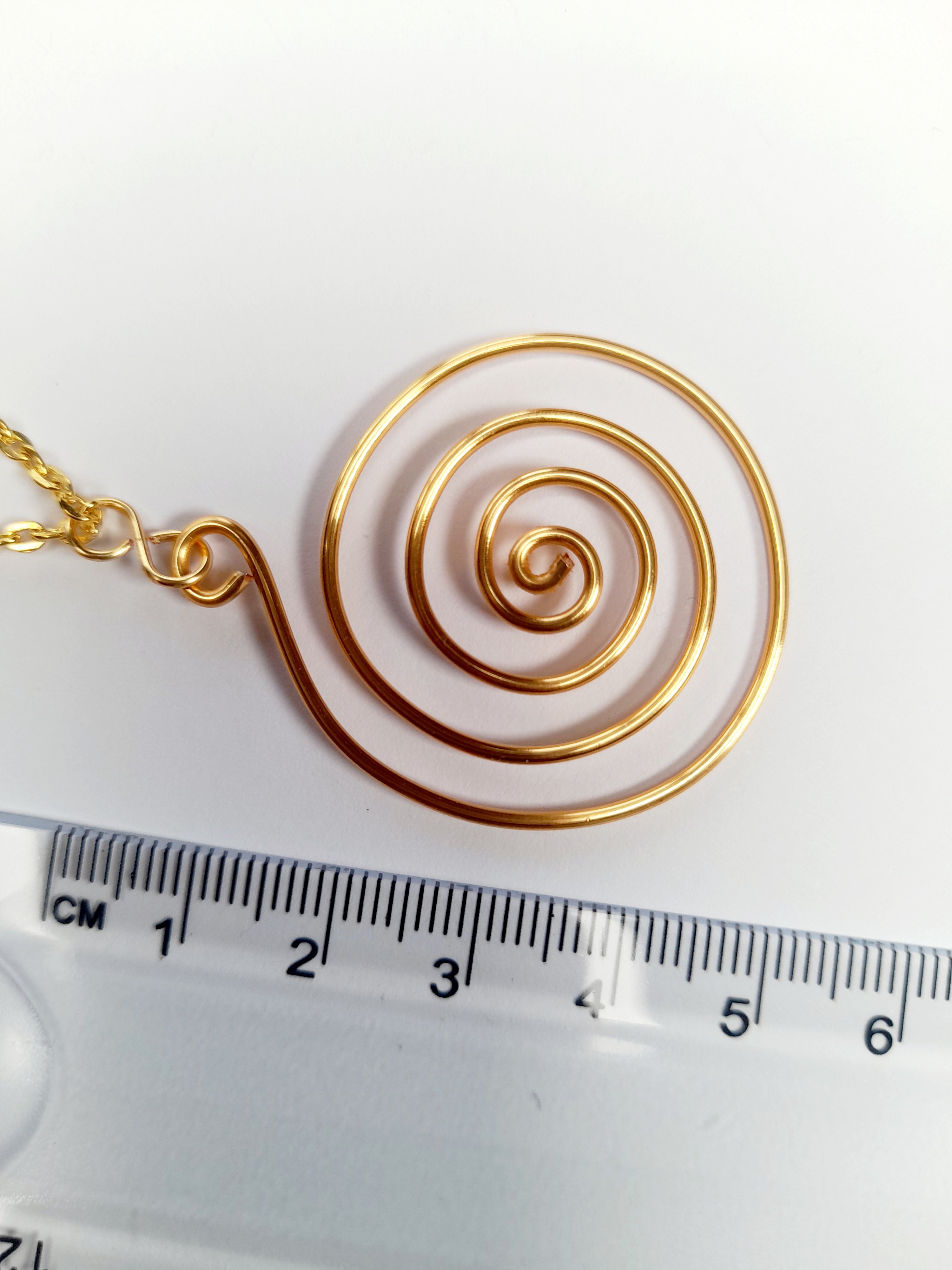 Elegant Handmade Gold Spiral Pendant Necklace