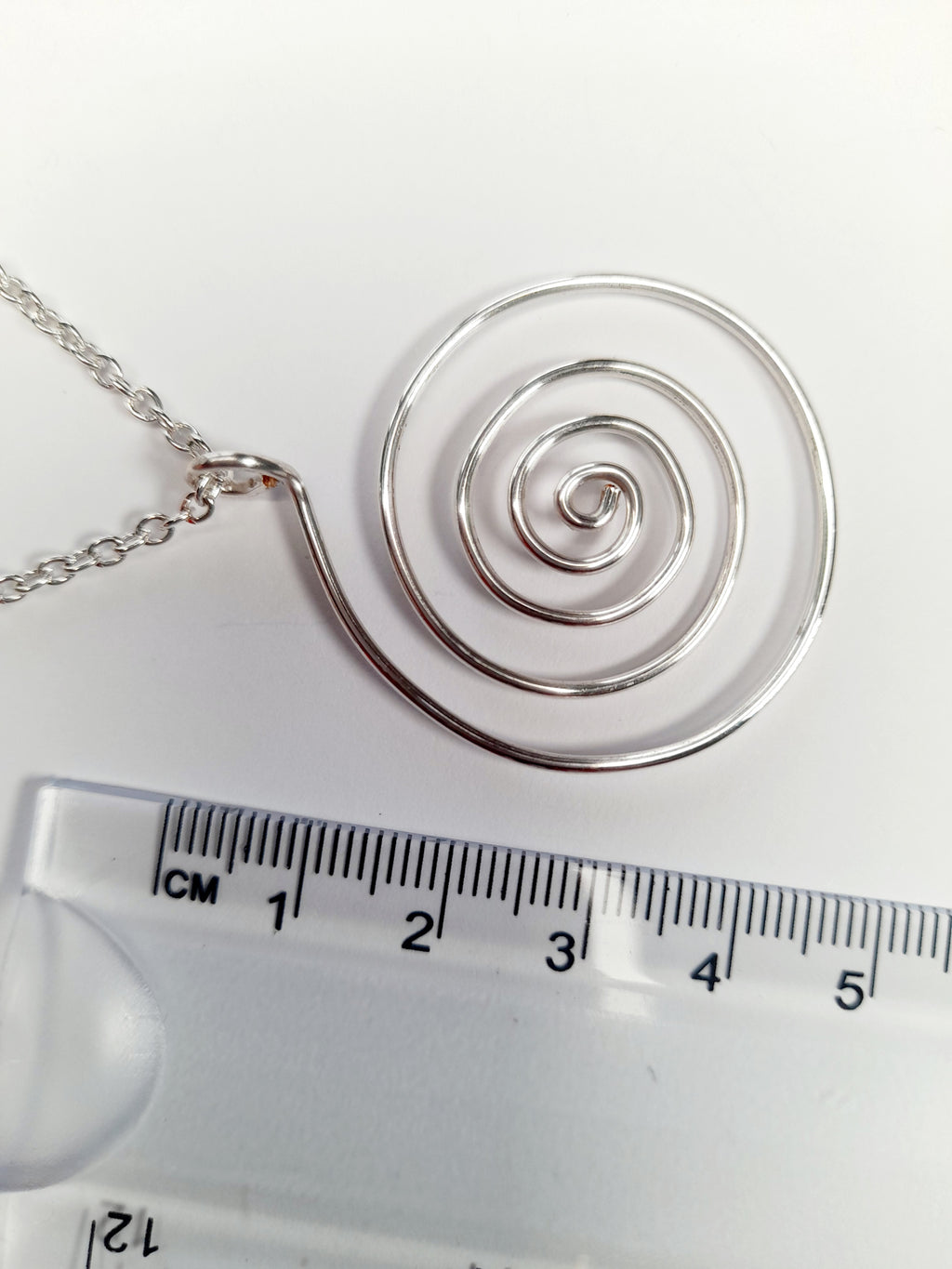 Elegant Handmade Silver Spiral Pendant Necklace