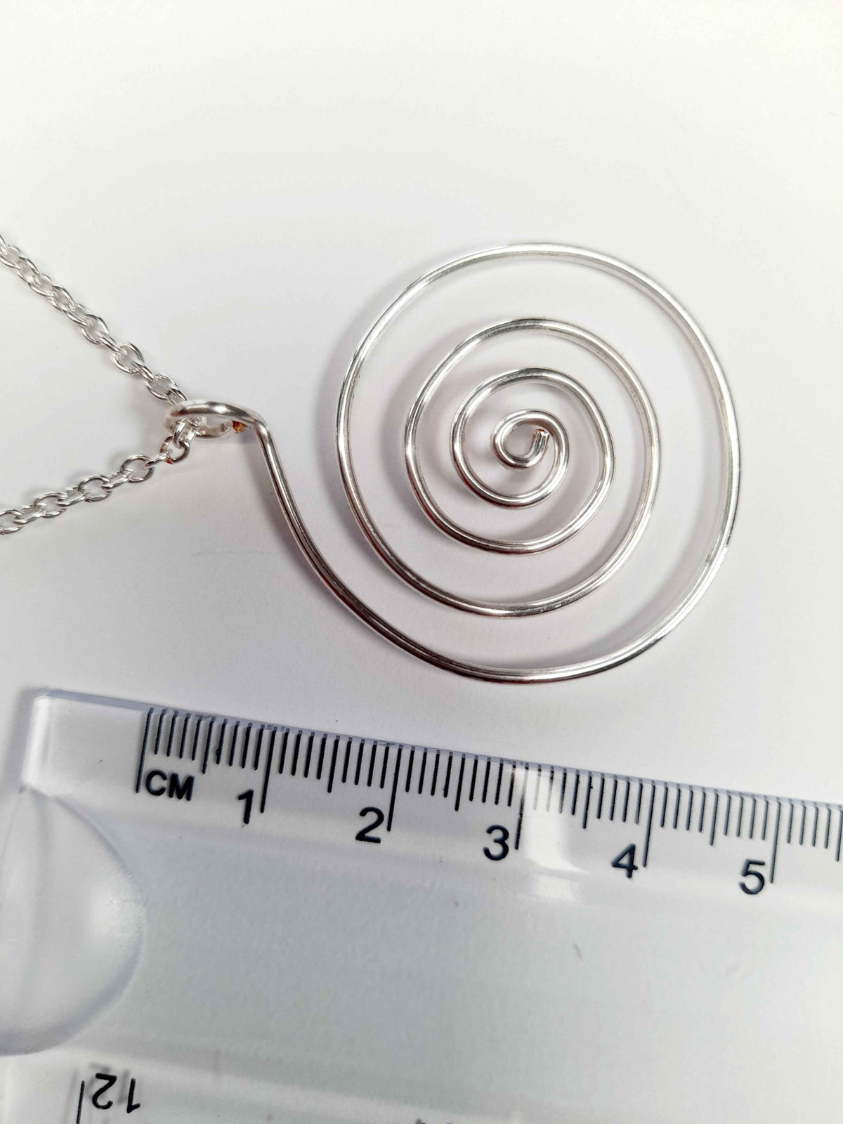 Elegant Handmade Silver Spiral Pendant Necklace