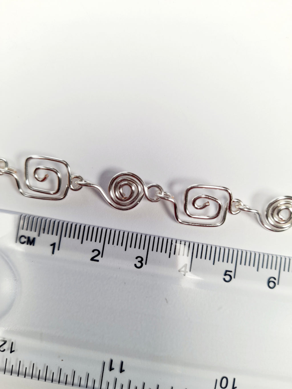 Dainty Silver Square & Round Spiral Choker Necklace
