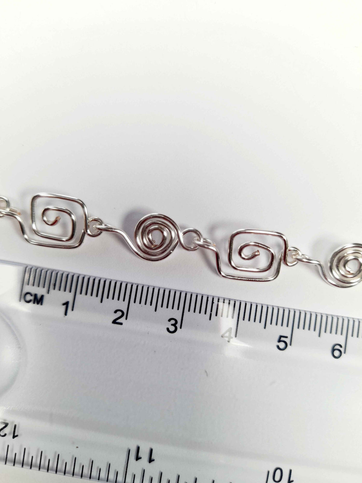 Dainty Silver Square & Round Spiral Choker Necklace