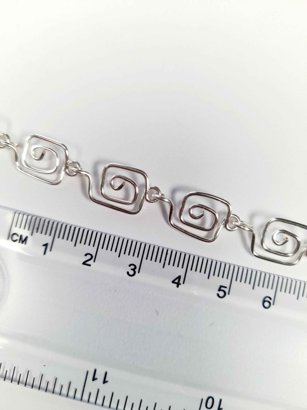 Dainty Super Swirly Silver Square Spiral Choker Necklace