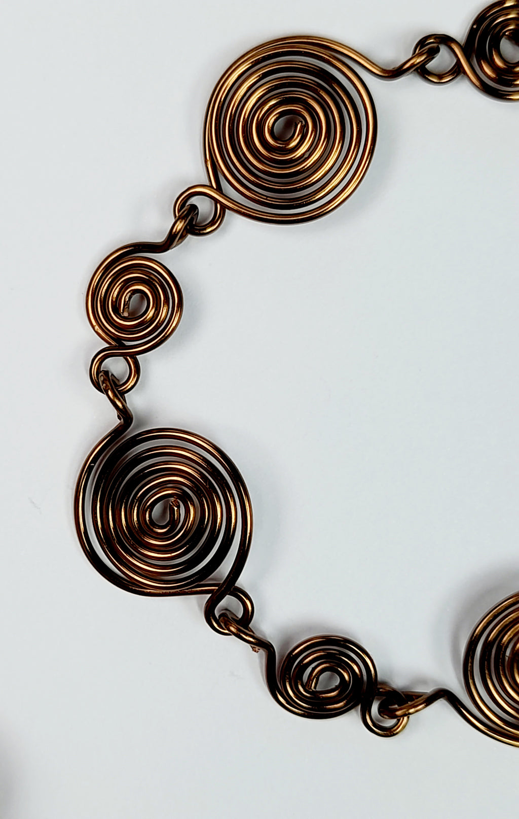 Handmade Bronze Spiral Bracelet, Elegant Swirly Statement Bracelet