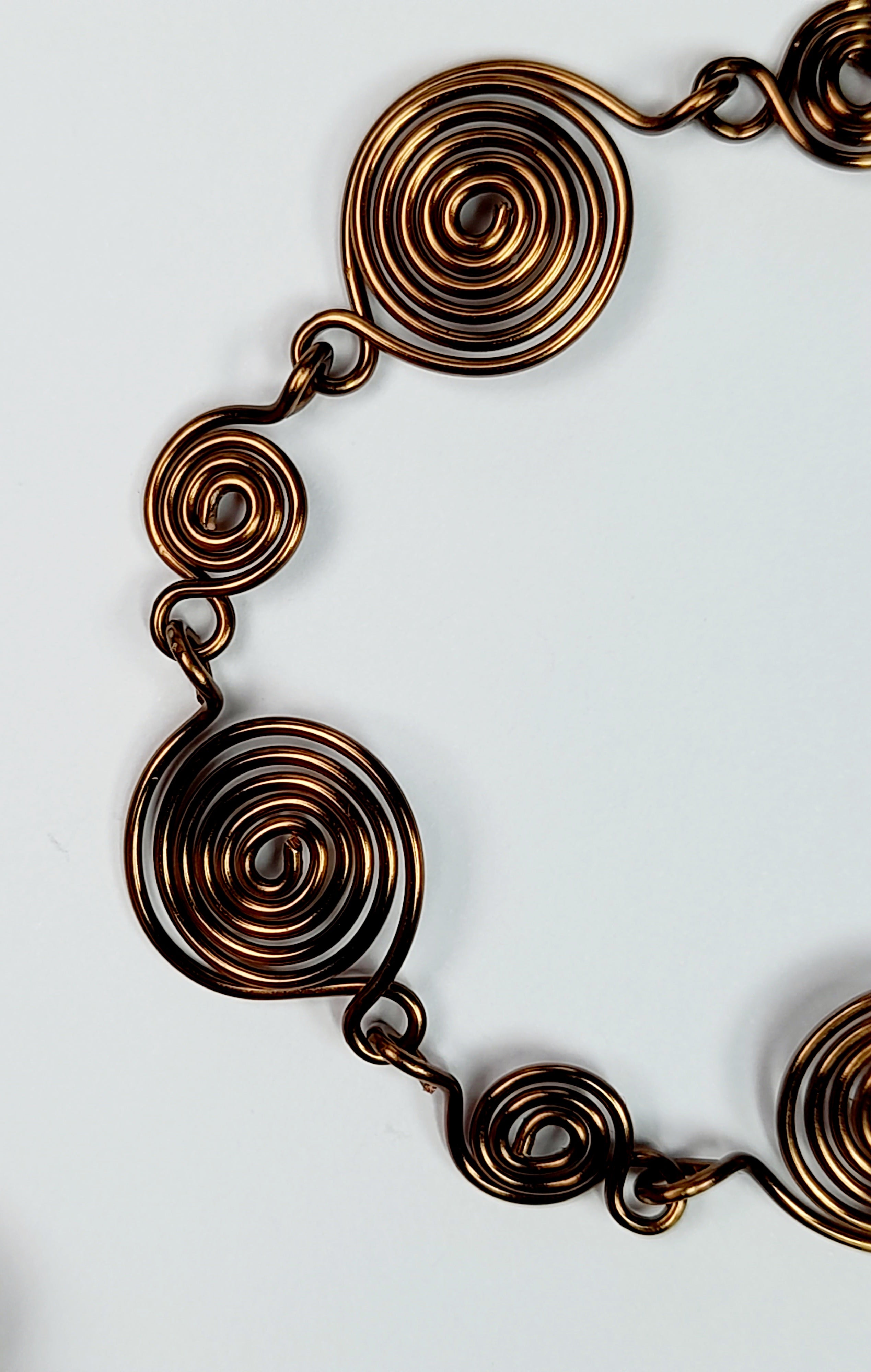 Handmade Bronze Spiral Bracelet, Elegant Swirly Statement Bracelet
