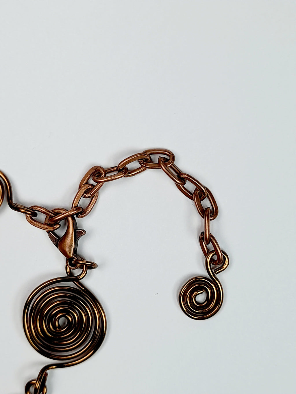 Handmade Bronze Spiral Bracelet, Elegant Swirly Statement Bracelet