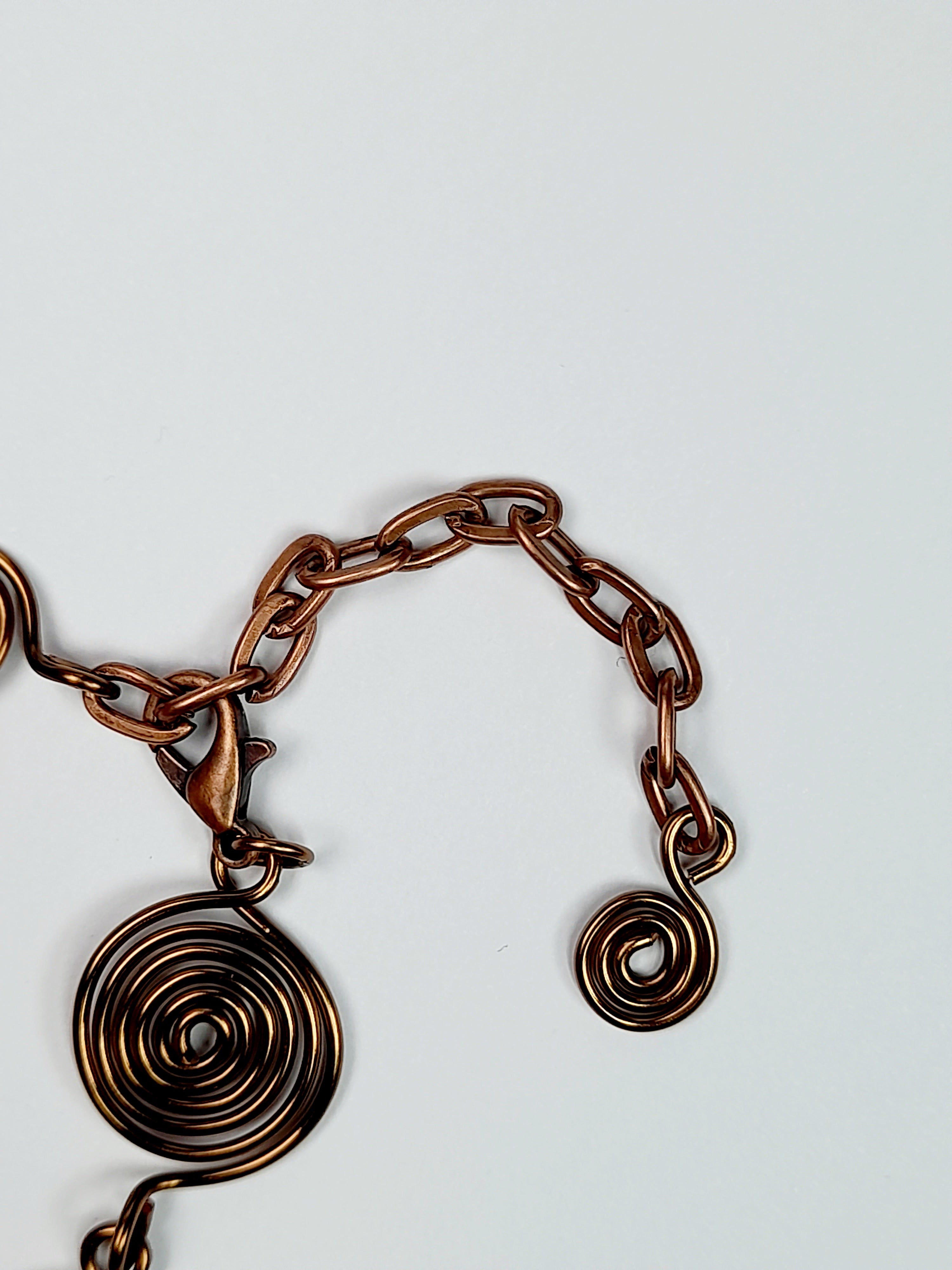 Handmade Bronze Spiral Bracelet, Elegant Swirly Statement Bracelet