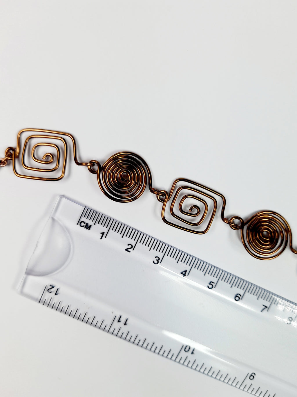 Super Swirly Bronze Round & Square Spiral Bracelet