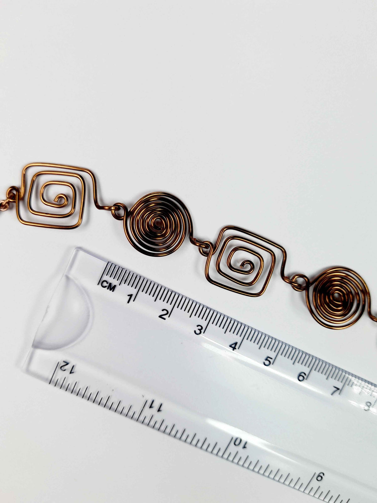 Super Swirly Bronze Round & Square Spiral Bracelet
