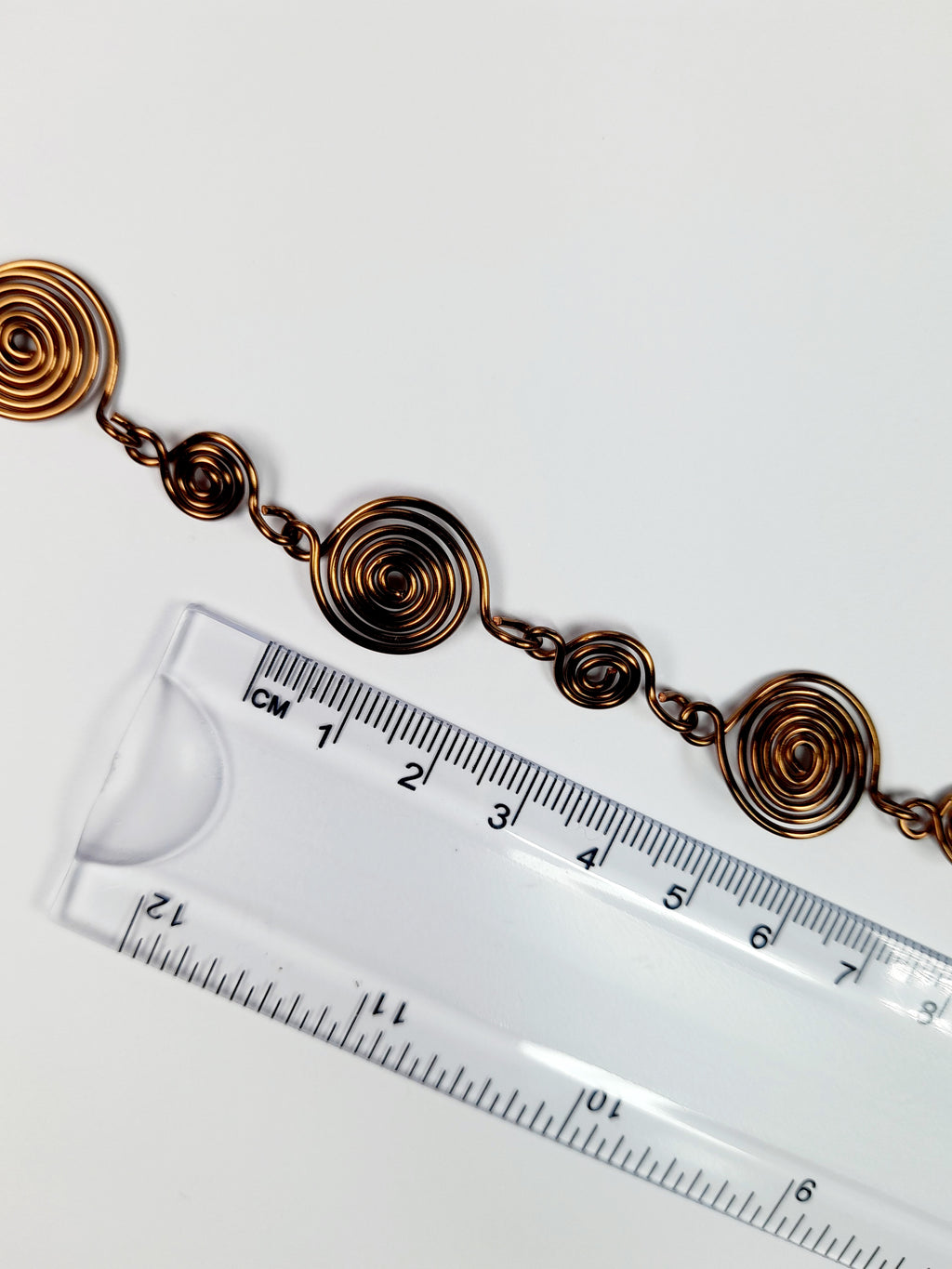Handmade Bronze Spiral Bracelet, Elegant Swirly Statement Bracelet
