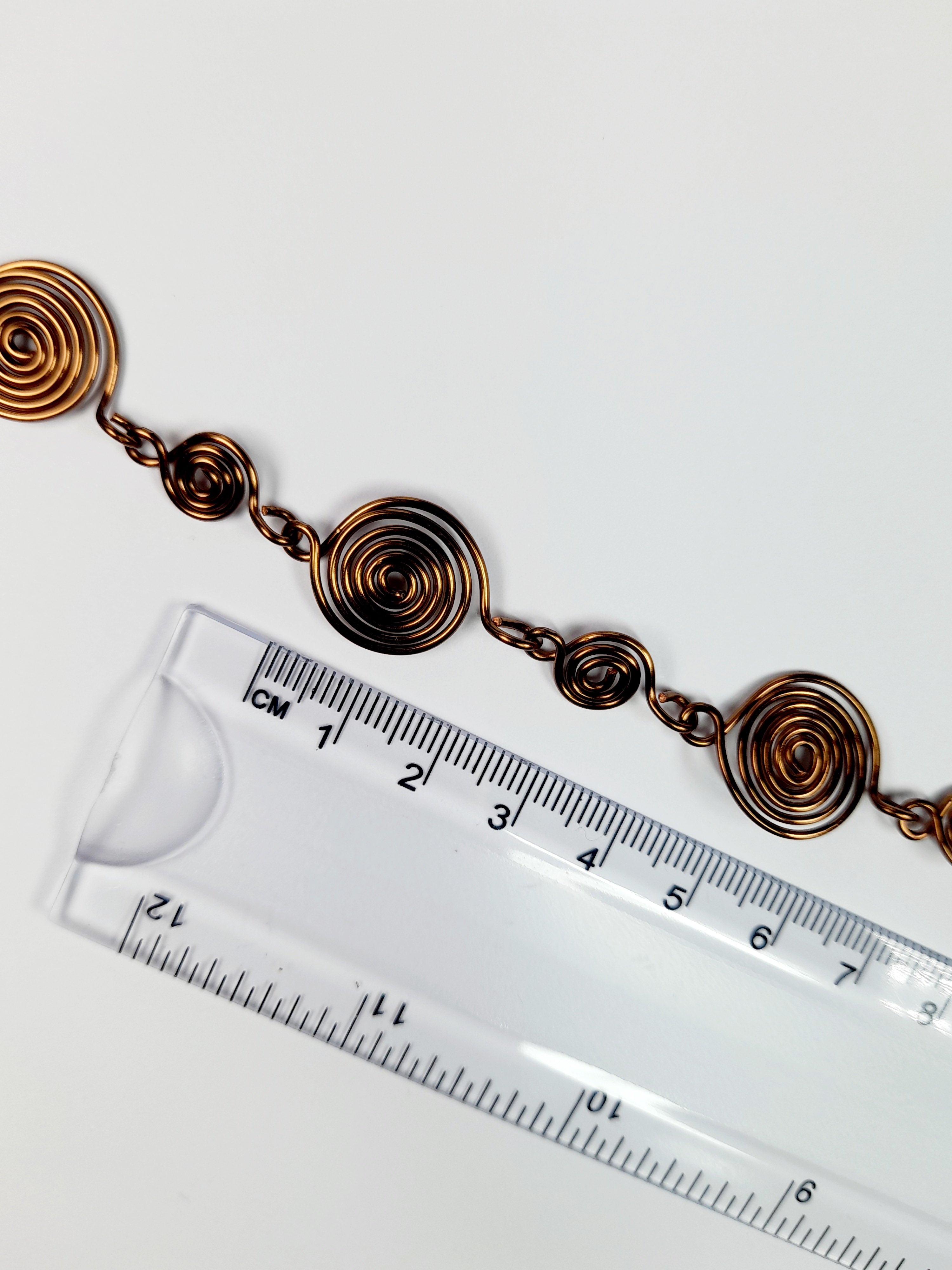 Handmade Bronze Spiral Bracelet, Elegant Swirly Statement Bracelet