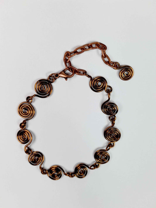 Dainty Super Swirly Bronze Spiral Bracelet