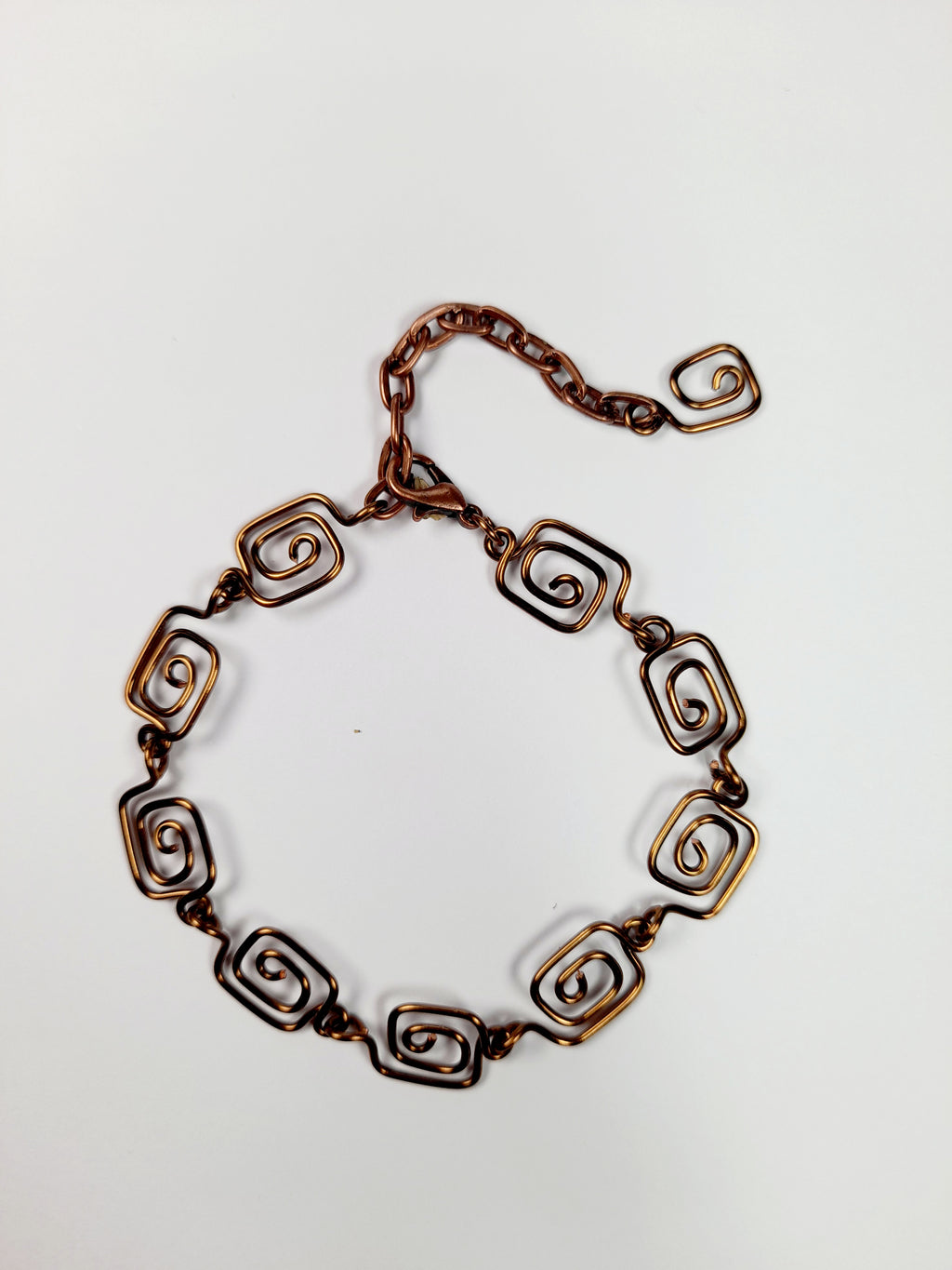 Dainty Super Swirly Bronze Square Spiral Bracelet