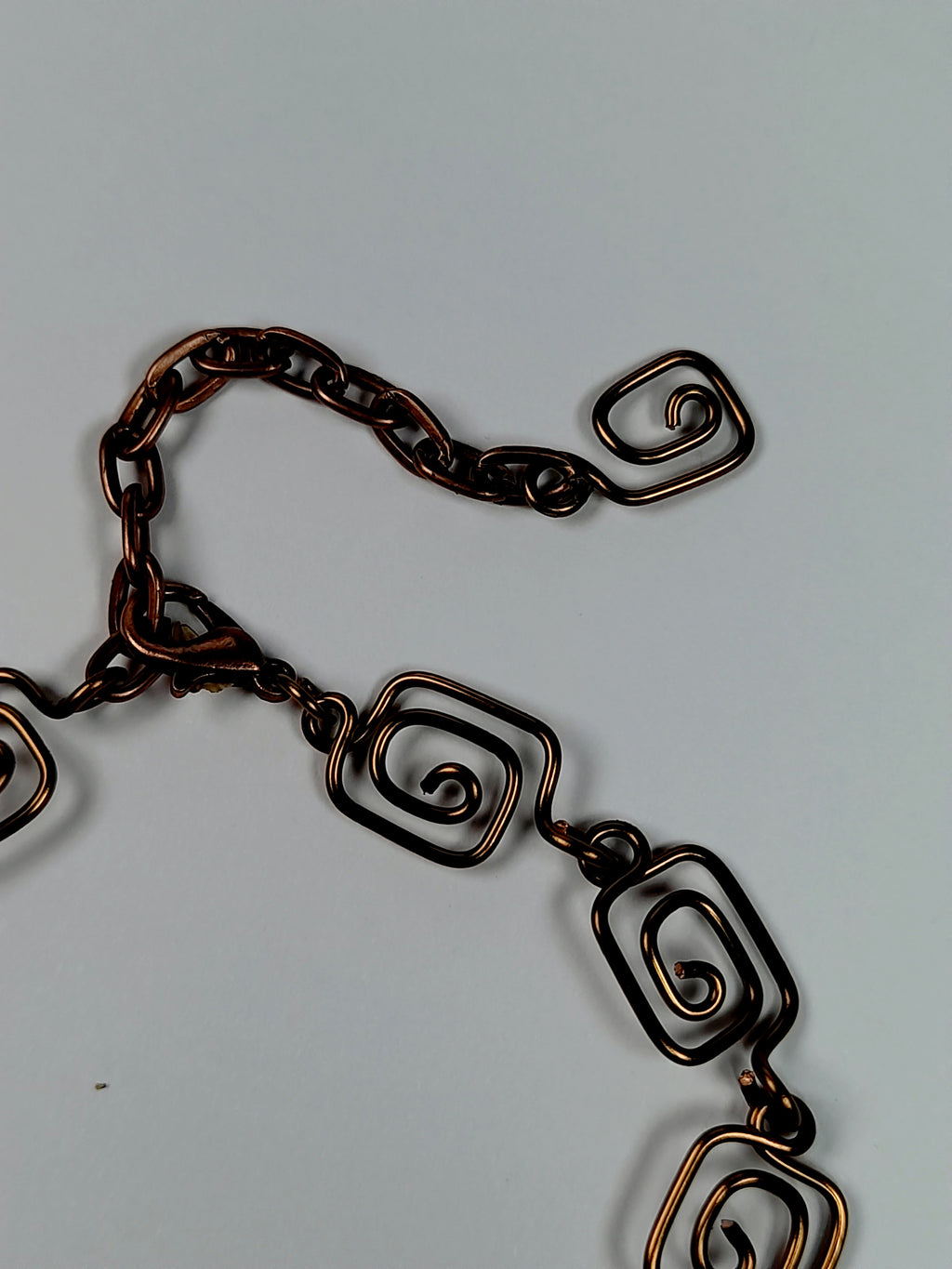 Dainty Super Swirly Bronze Square Spiral Bracelet