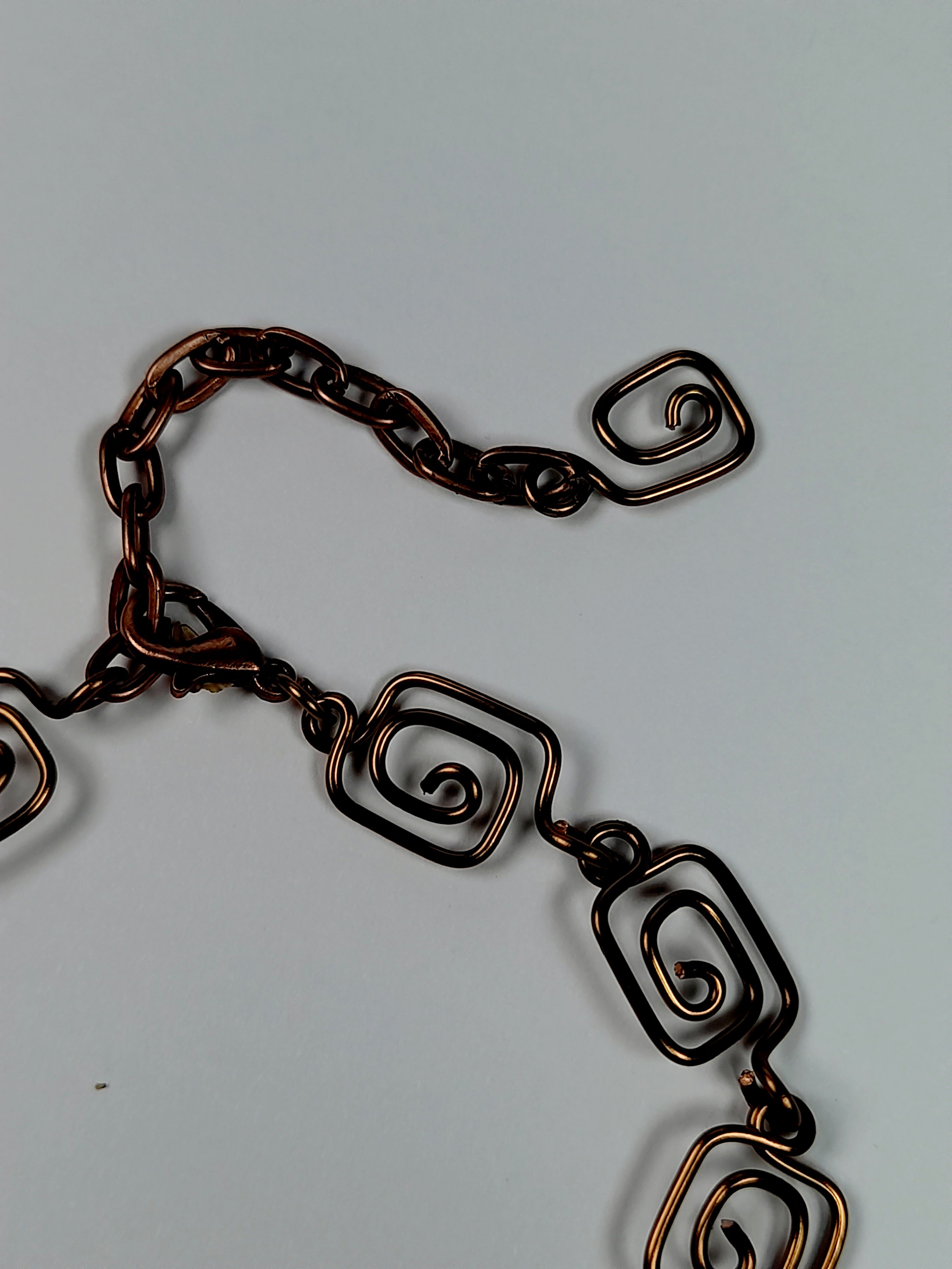 Dainty Super Swirly Bronze Square Spiral Bracelet
