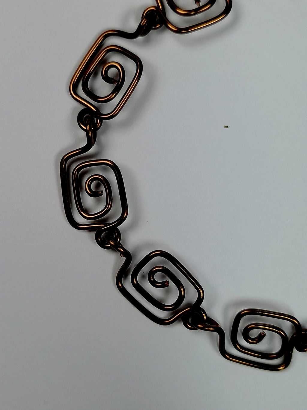 Dainty Super Swirly Bronze Square Spiral Bracelet