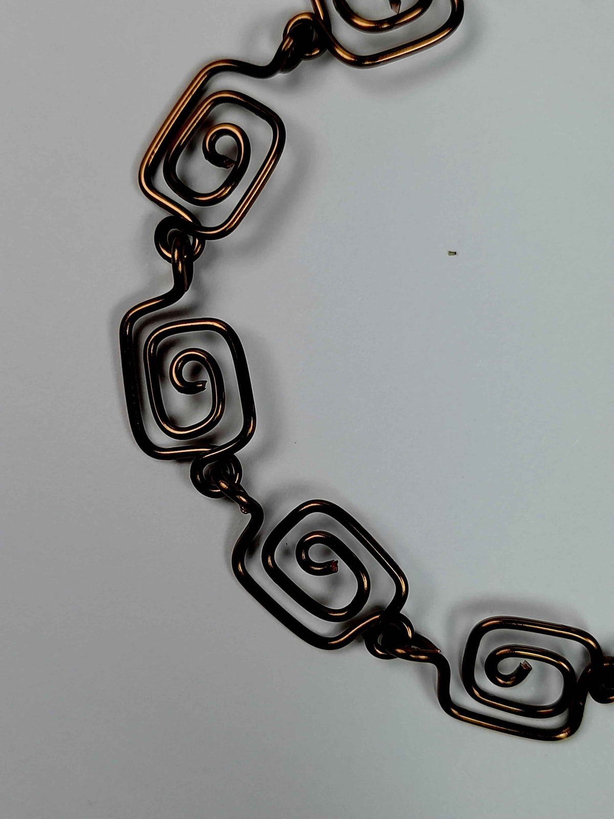 Dainty Super Swirly Bronze Square Spiral Bracelet