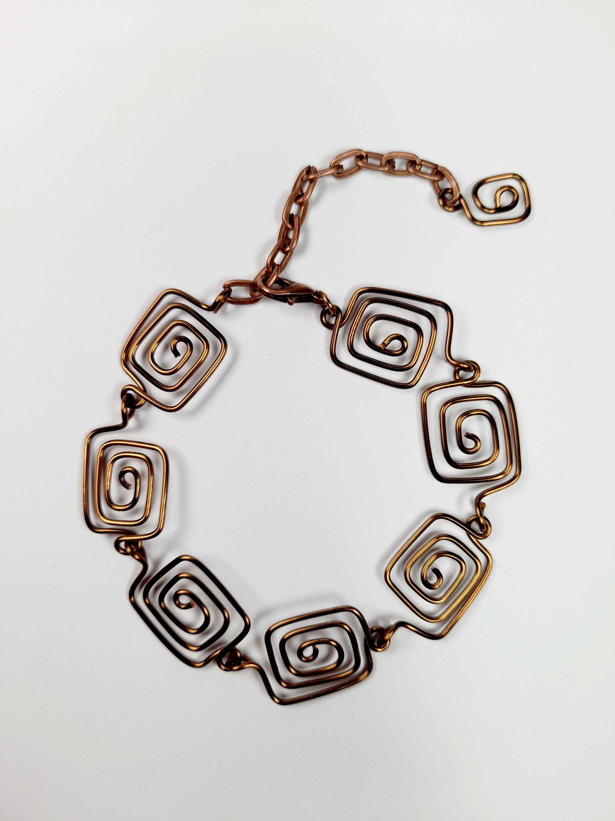 Super Swirly Bronze Square Spiral Bracelet
