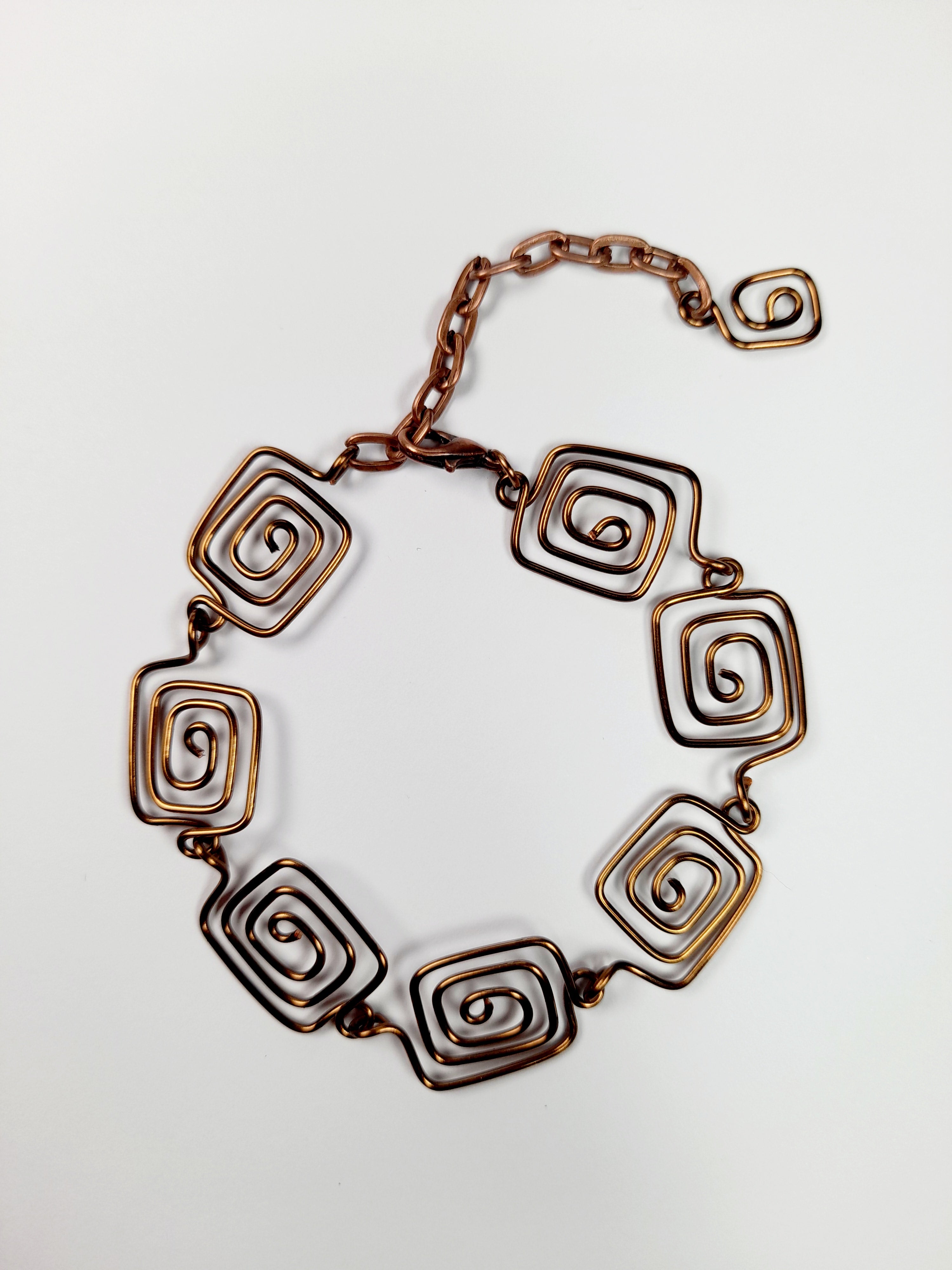Super Swirly Bronze Square Spiral Bracelet