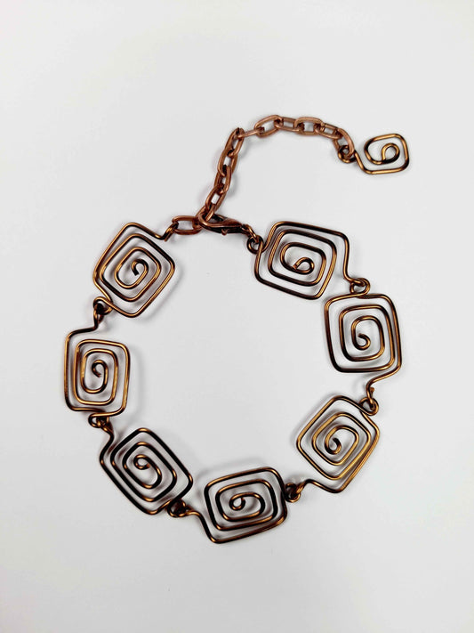 Super Swirly Bronze Square Spiral Bracelet
