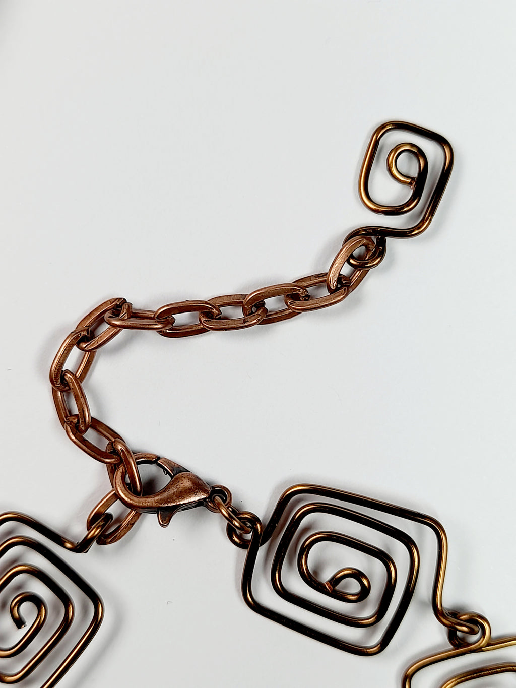 Super Swirly Bronze Square Spiral Bracelet