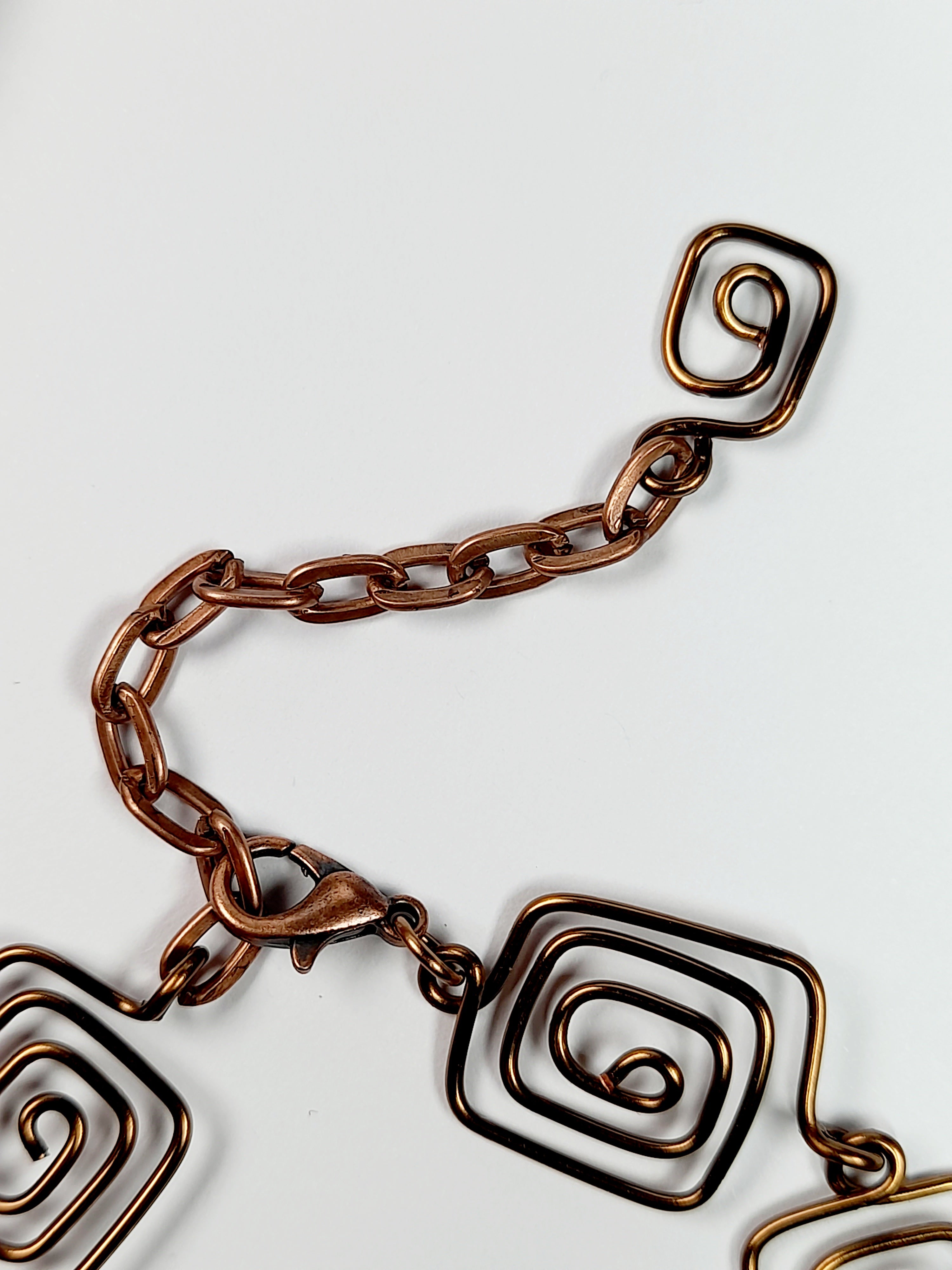 Super Swirly Bronze Square Spiral Bracelet