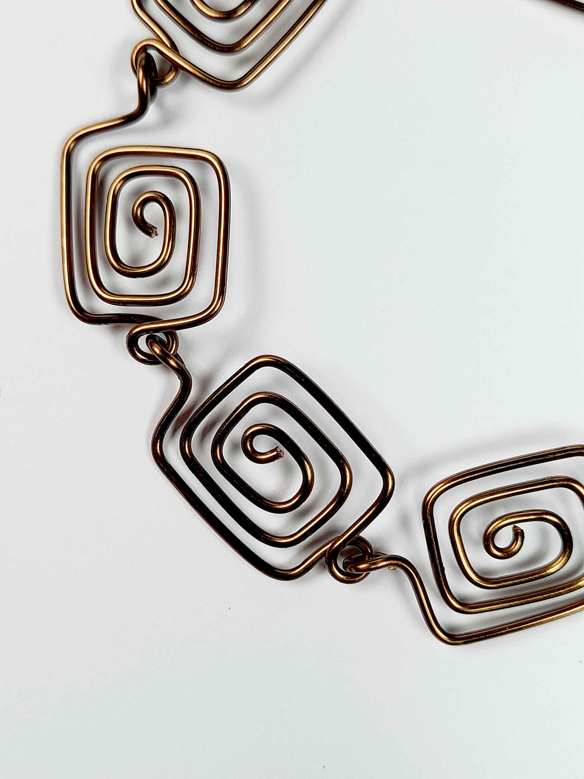 Super Swirly Bronze Square Spiral Bracelet