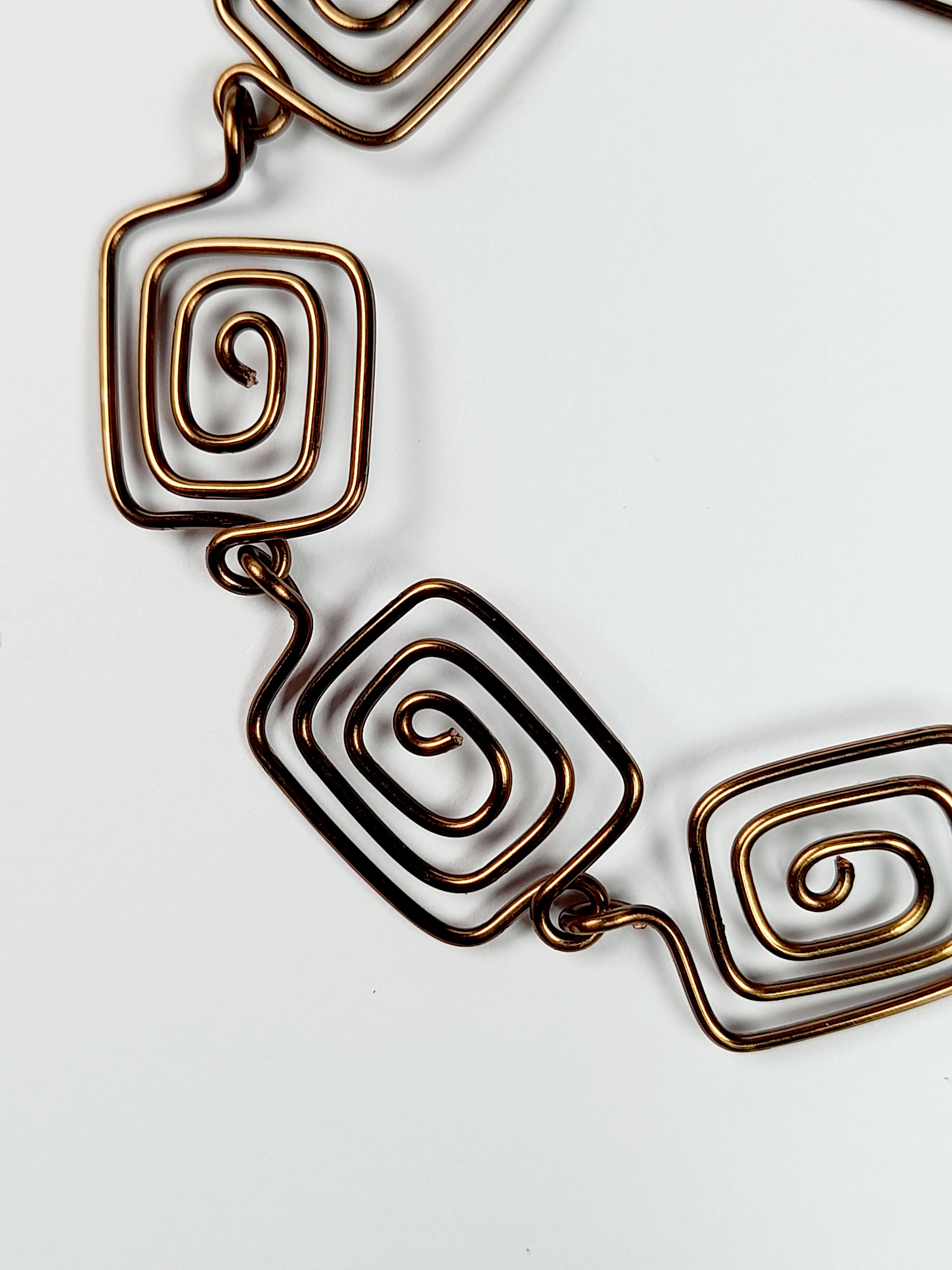 Super Swirly Bronze Square Spiral Bracelet