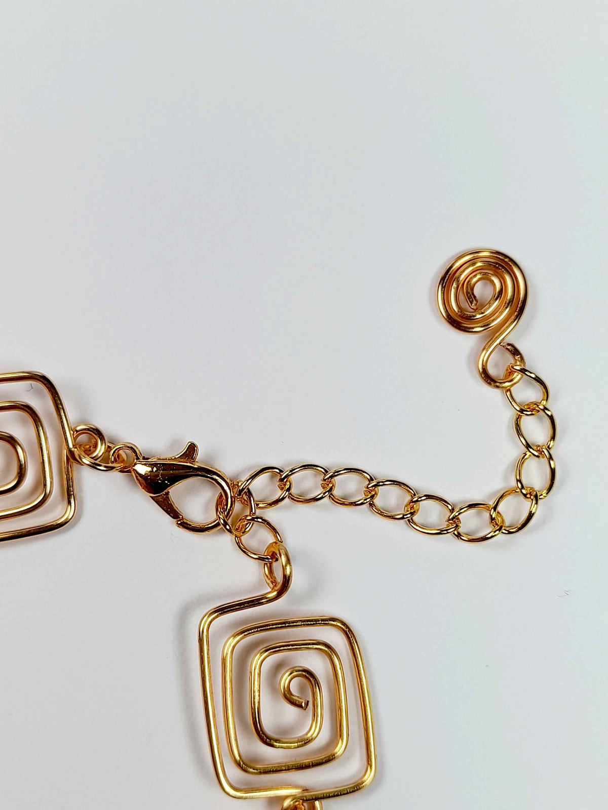 Super Swirly Gold Round & Square Spiral Bracelet