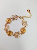 Super Swirly Gold Round & Square Spiral Bracelet