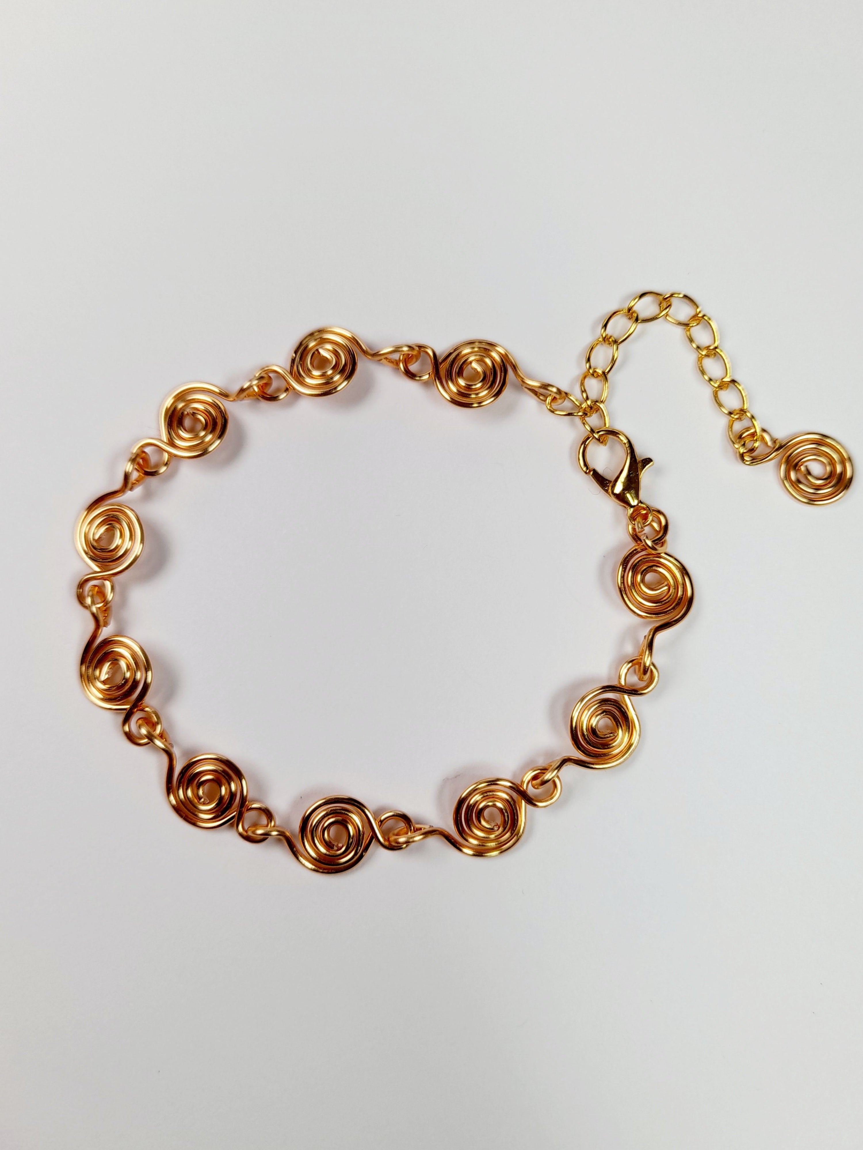 Dainty Super Swirly Gold Spiral Bracelet