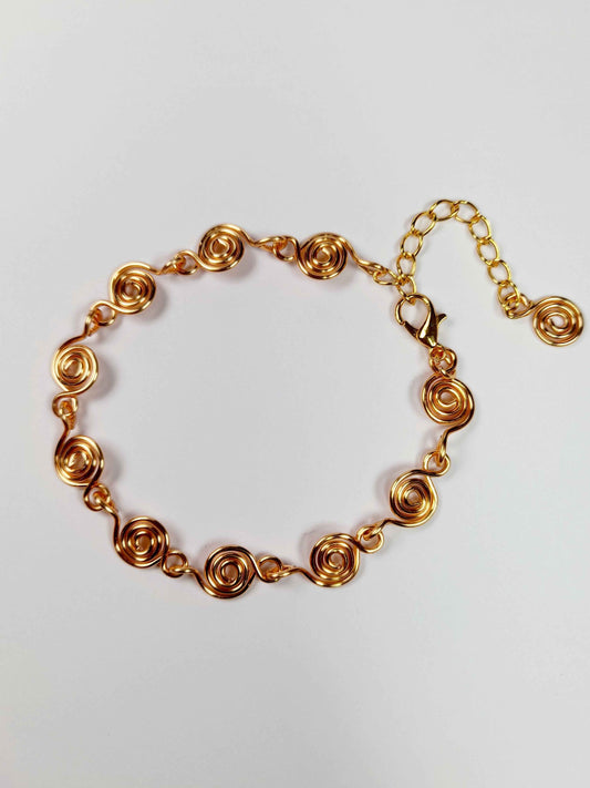 Dainty Super Swirly Gold Spiral Bracelet