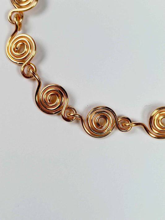 Dainty Super Swirly Gold Spiral Bracelet