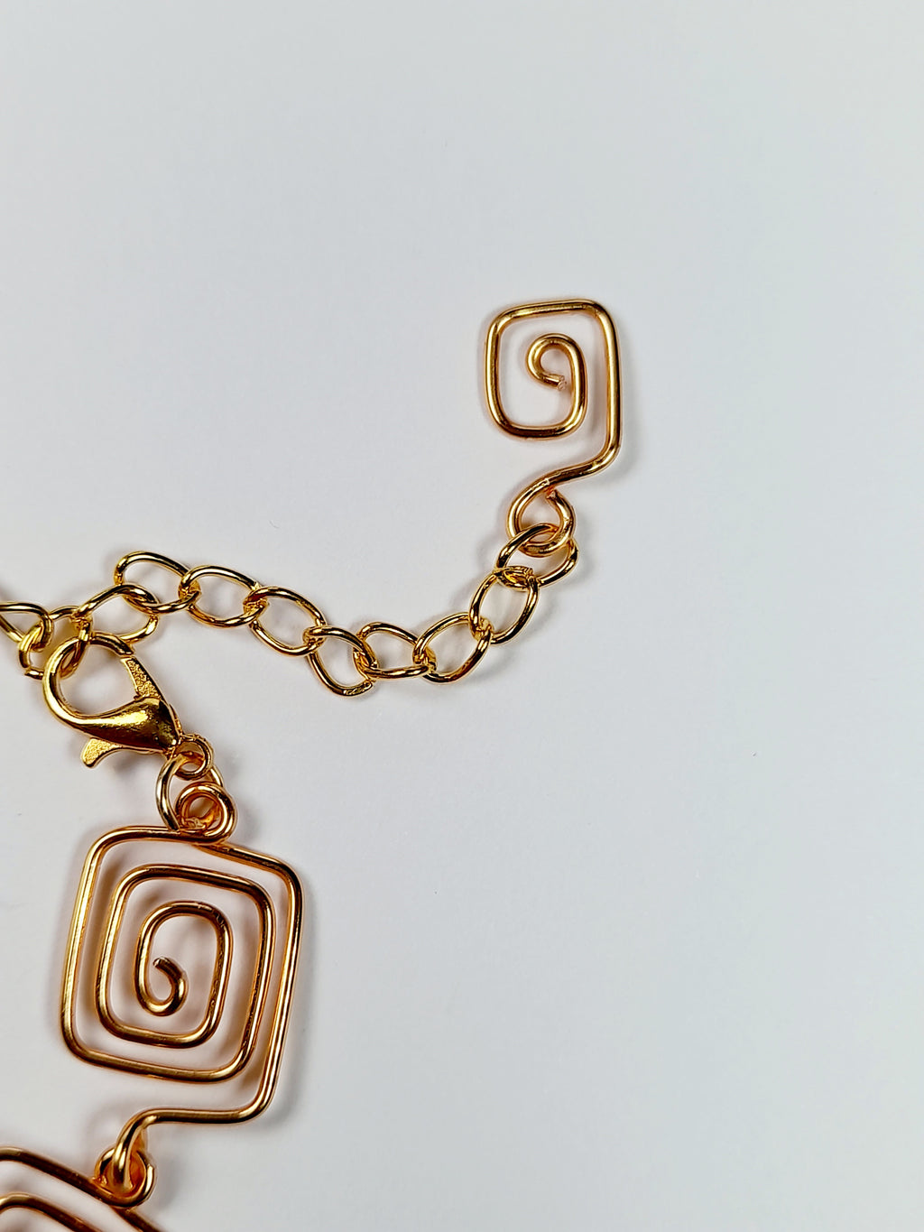 Super Swirly Gold Square Spiral Bracelet