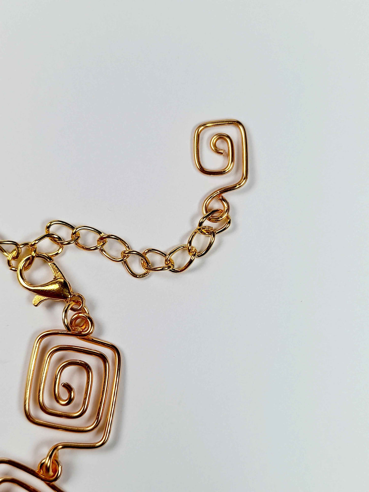 Super Swirly Gold Square Spiral Bracelet