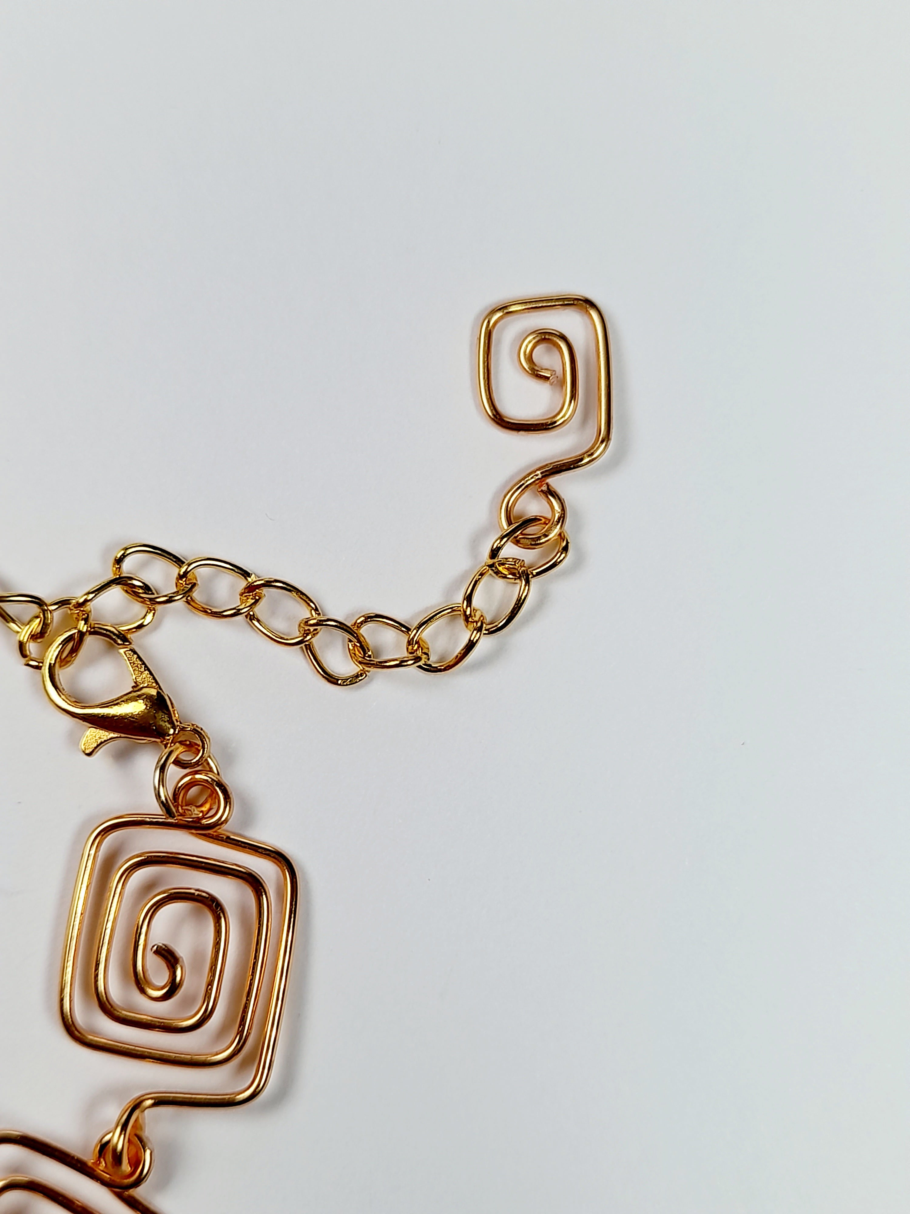 Super Swirly Gold Square Spiral Bracelet