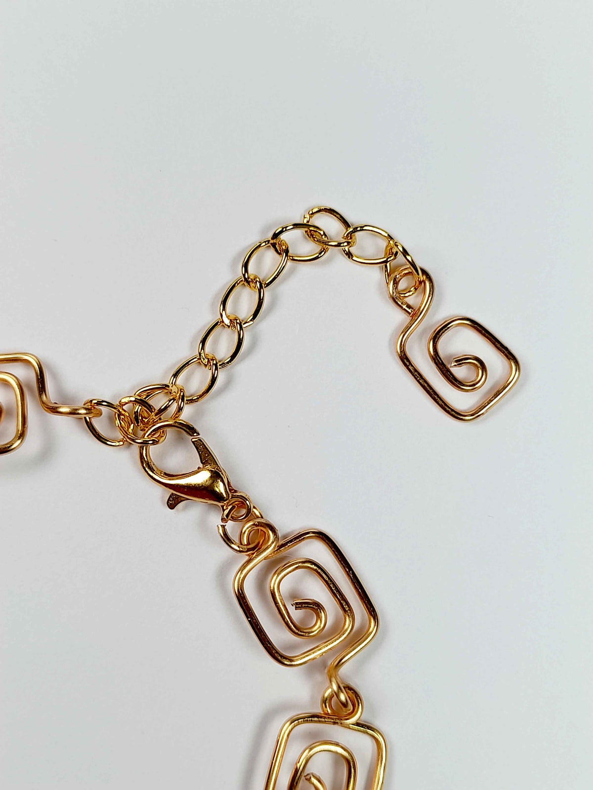 Dainty Super Swirly Gold Square Spiral Bracelet