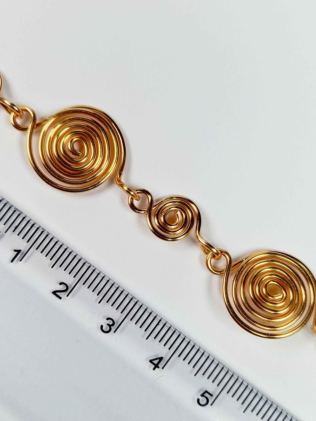 Handmade Gold Spiral Bracelet, Elegant Swirly Statement Bracelet