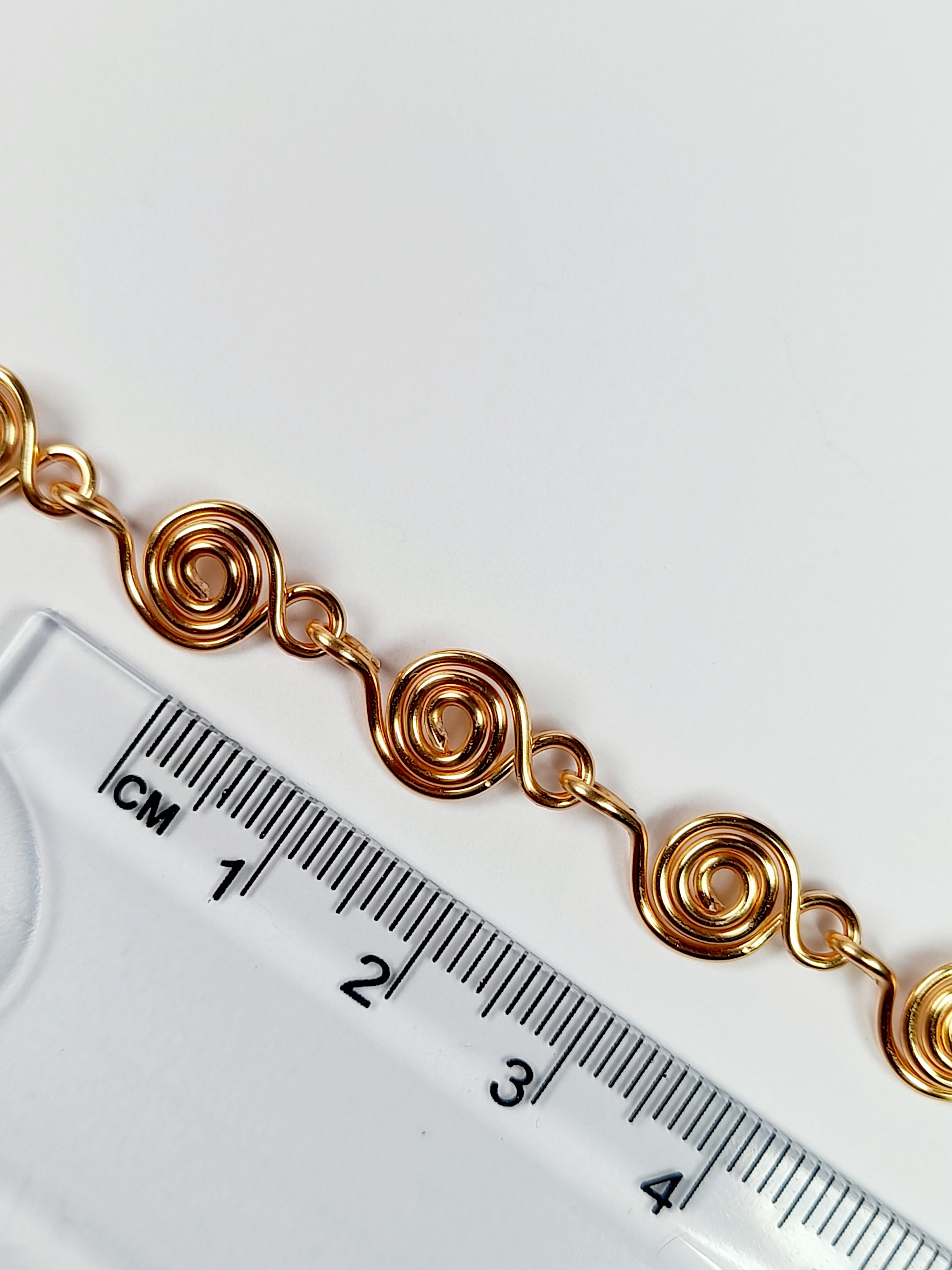 Dainty Super Swirly Gold Spiral Bracelet