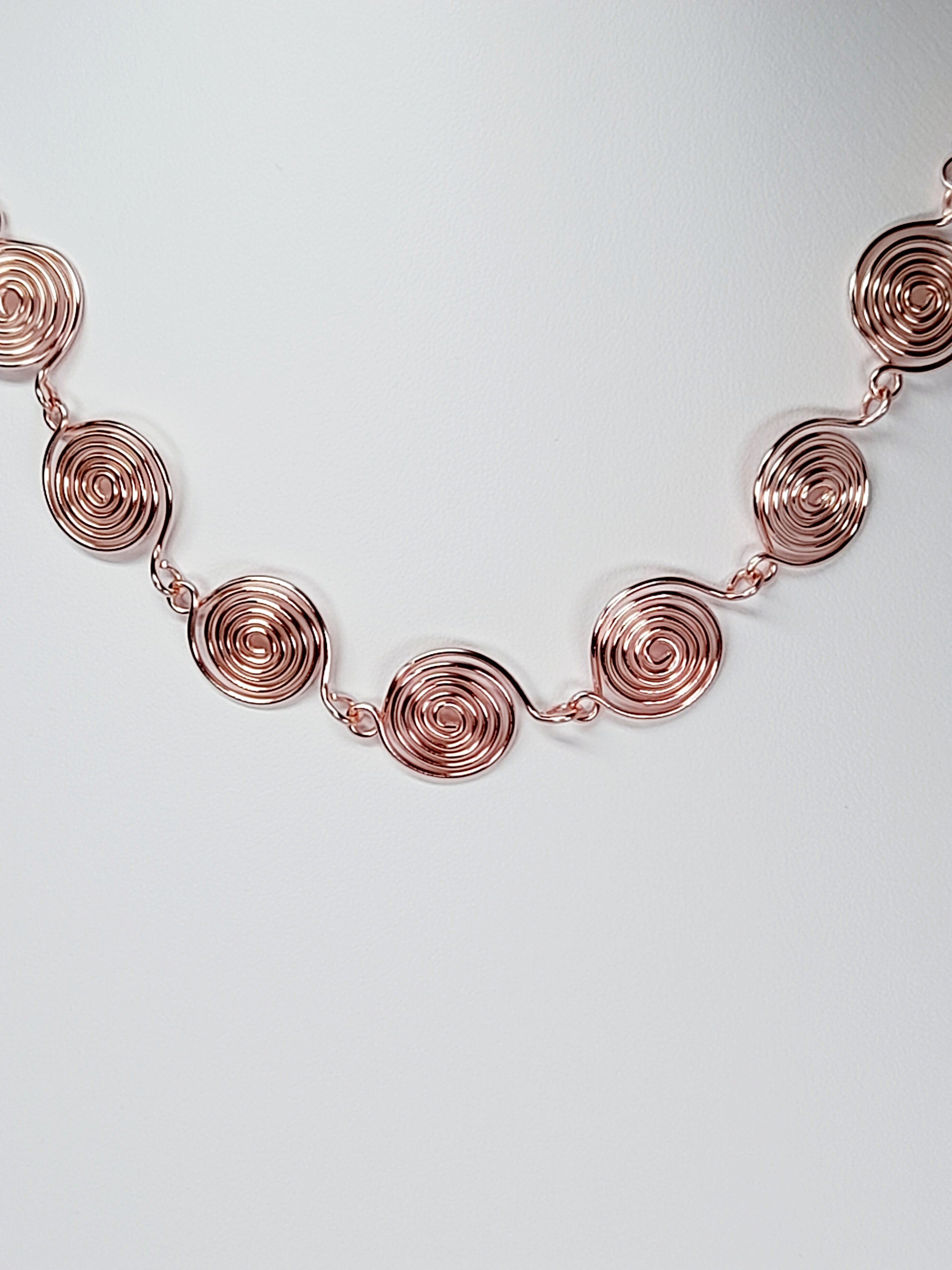 Super Swirly Rose Gold Spiral Necklace
