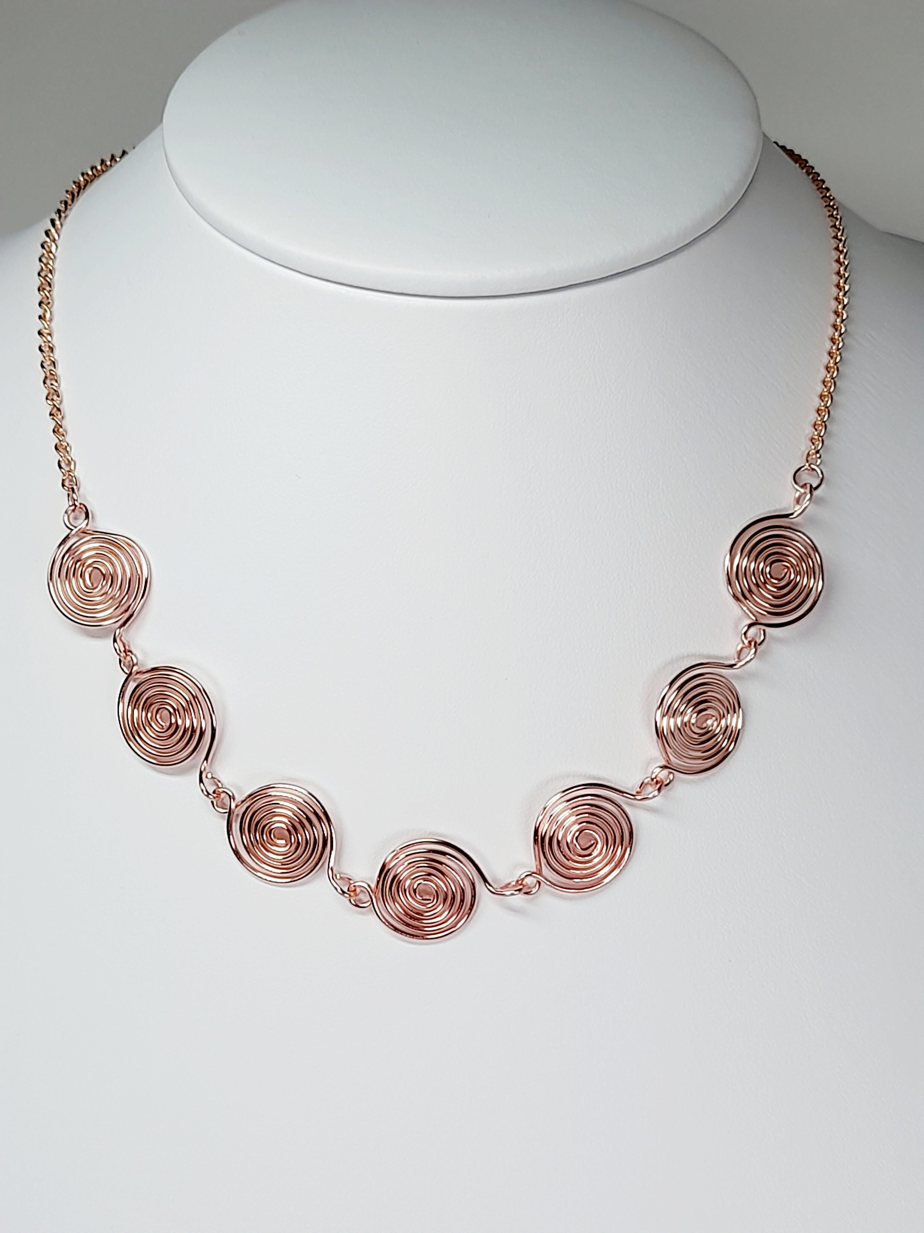 Super Swirly Rose Gold Spiral Necklace