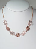 Super Swirly Rose Gold Round & Square Spiral Necklace