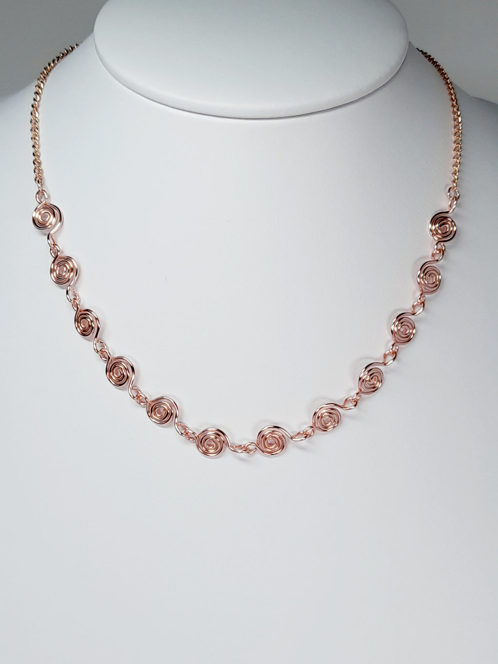 Dainty Super Swirly Rose Gold Spiral Necklace