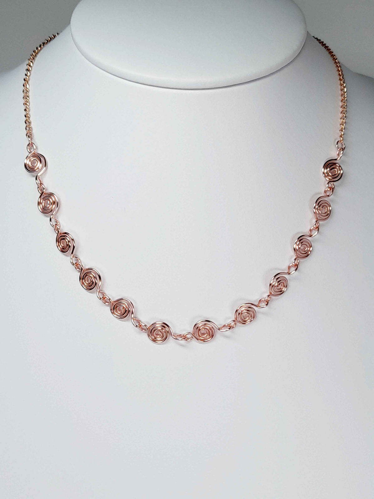 Dainty Super Swirly Rose Gold Spiral Necklace