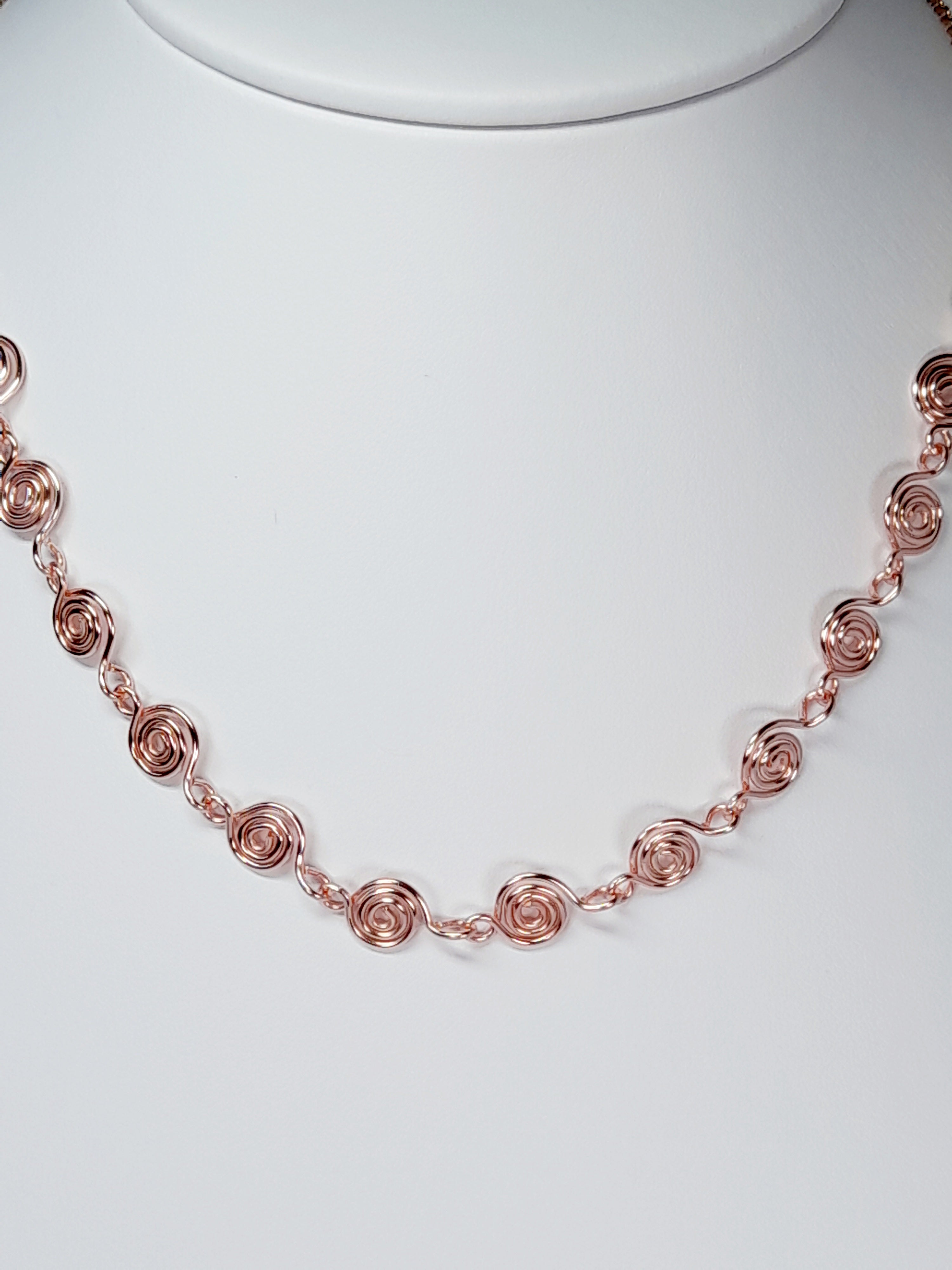 Dainty Super Swirly Rose Gold Spiral Necklace