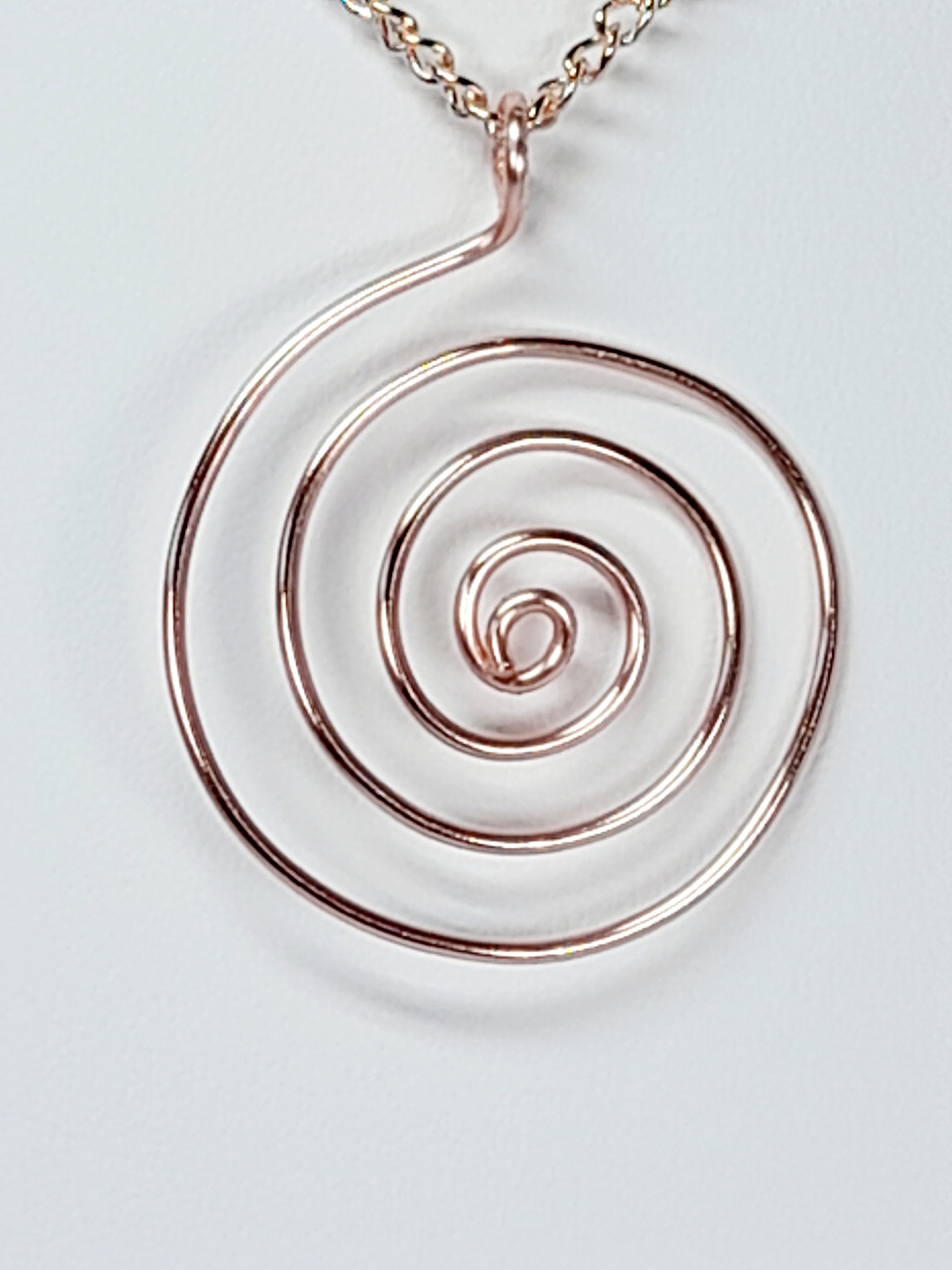 Elegant Handmade Rose Gold Spiral Pendant Necklace