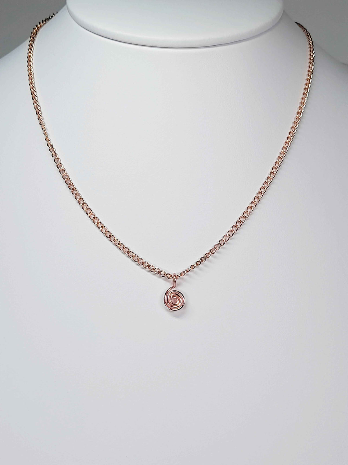 Elegant Handmade Tiny Rose Gold Spiral Pendant Necklace, Lightweight & Gift‑Ready