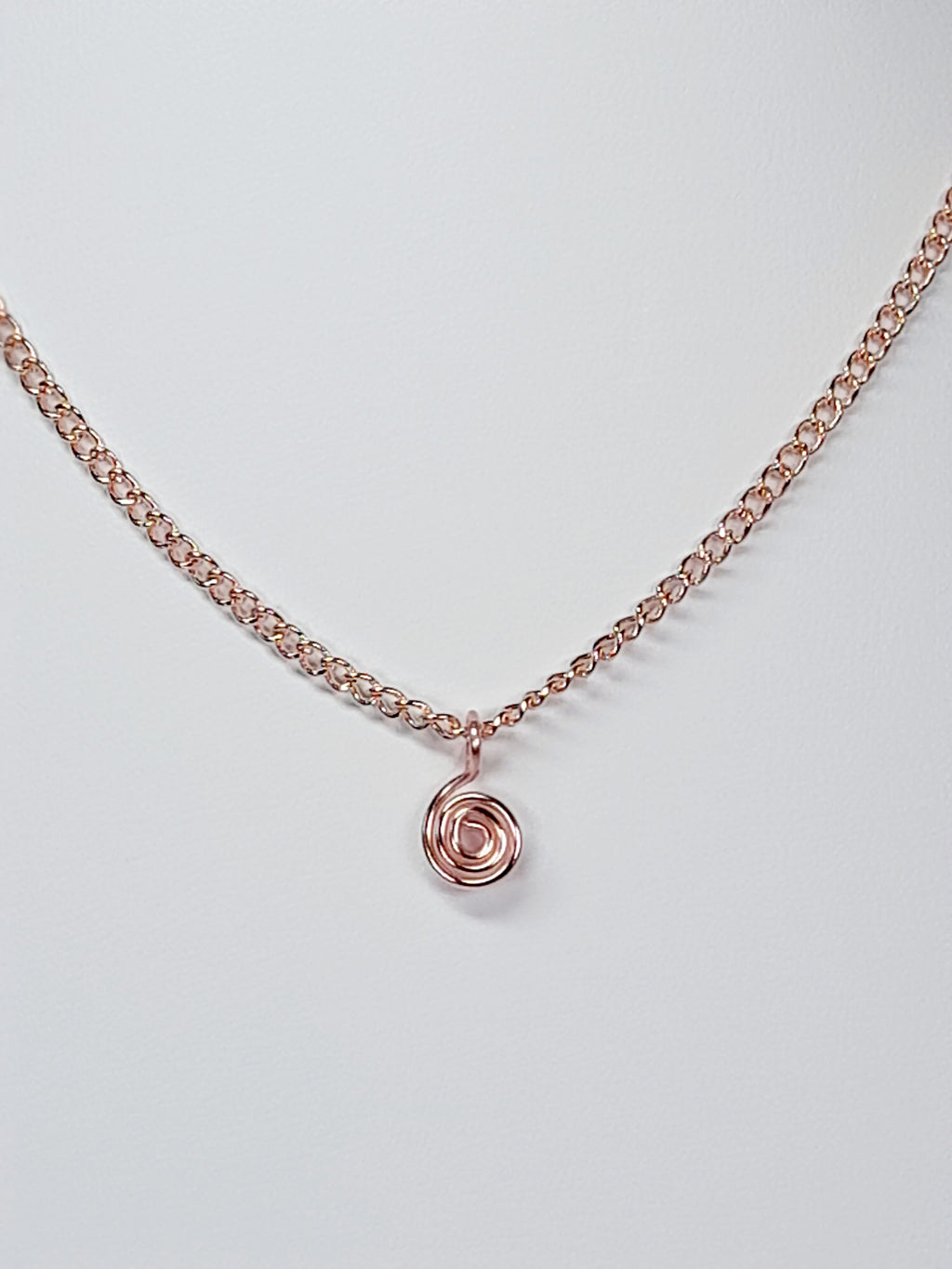 Elegant Handmade Tiny Rose Gold Spiral Pendant Necklace, Lightweight & Gift‑Ready