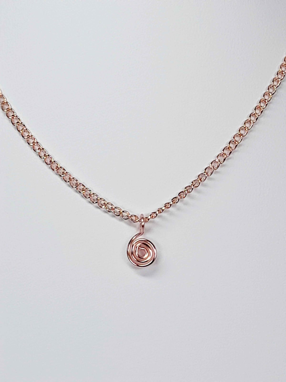 Elegant Handmade Tiny Rose Gold Spiral Pendant Necklace, Lightweight & Gift‑Ready